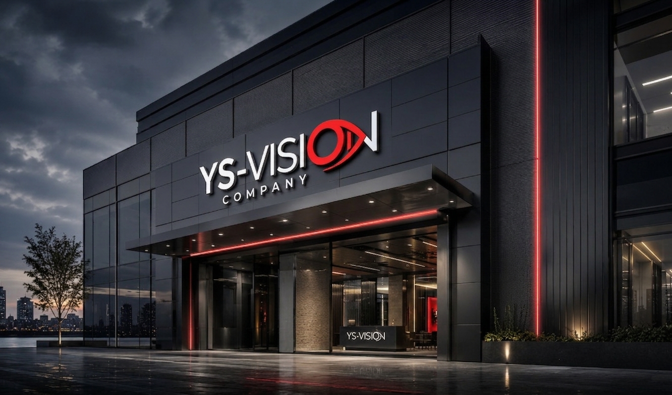 YS-Vision building signage at night
